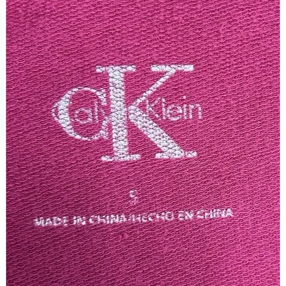 Women's Calvin Klein Lightweight Maroon Hoodie Sz S - Picture 9 of 14